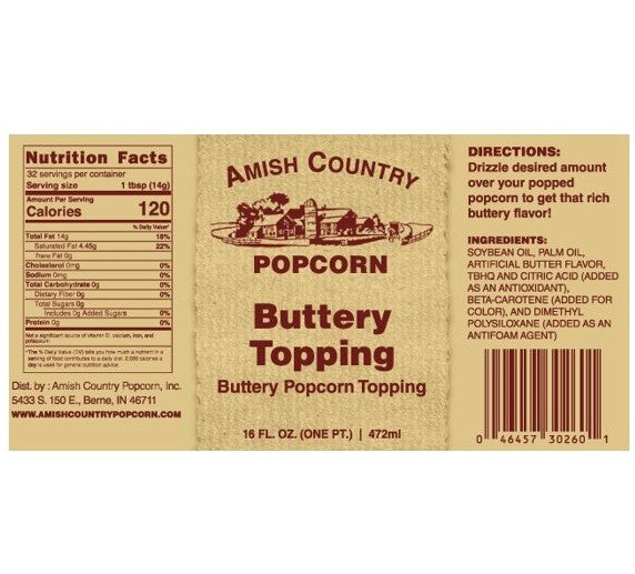 16oz Buttery Popcorn Topping