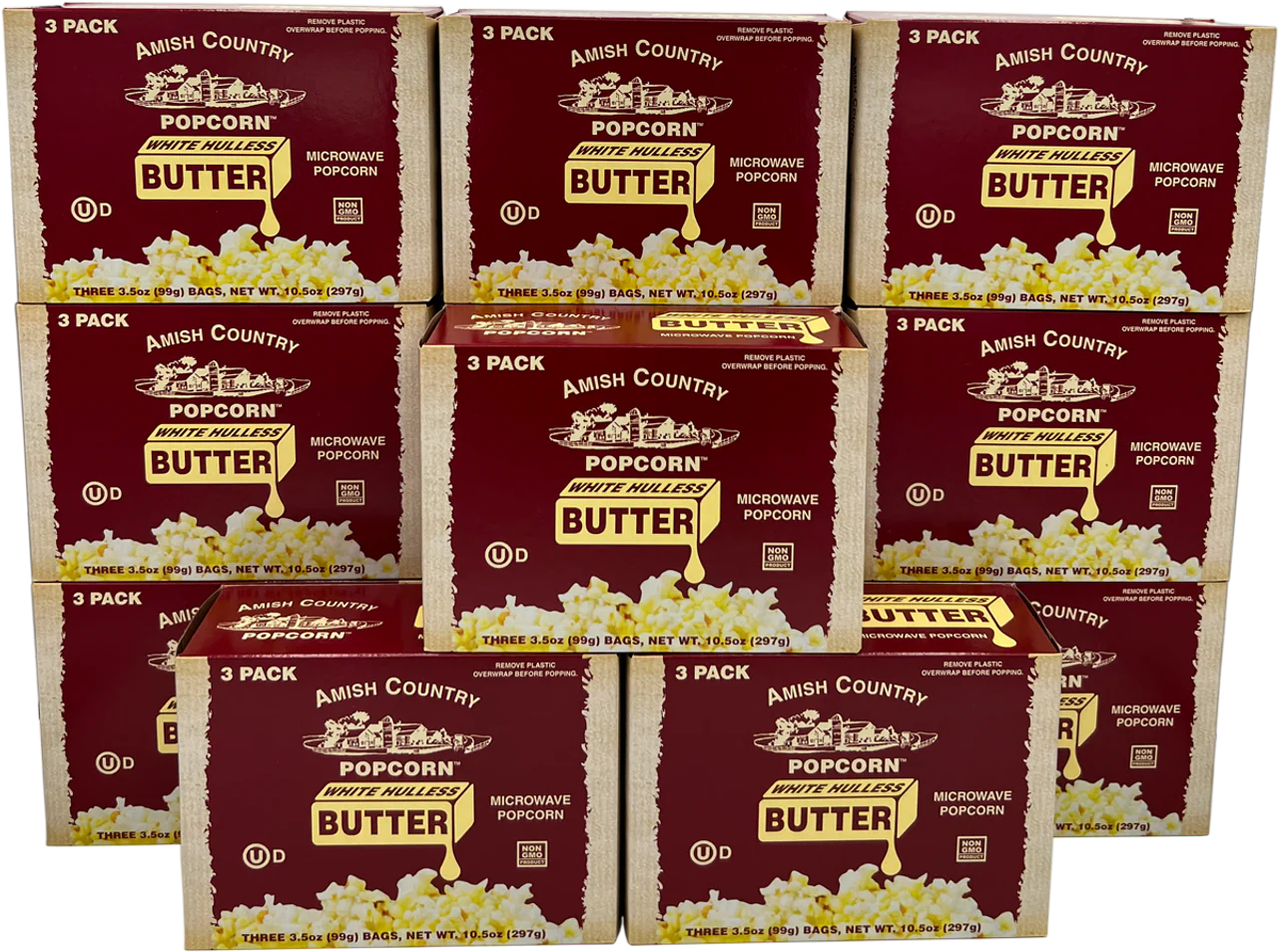 36ct Case of Buttery White Microwave Hulless Popcorn (Includes Free Shipping)