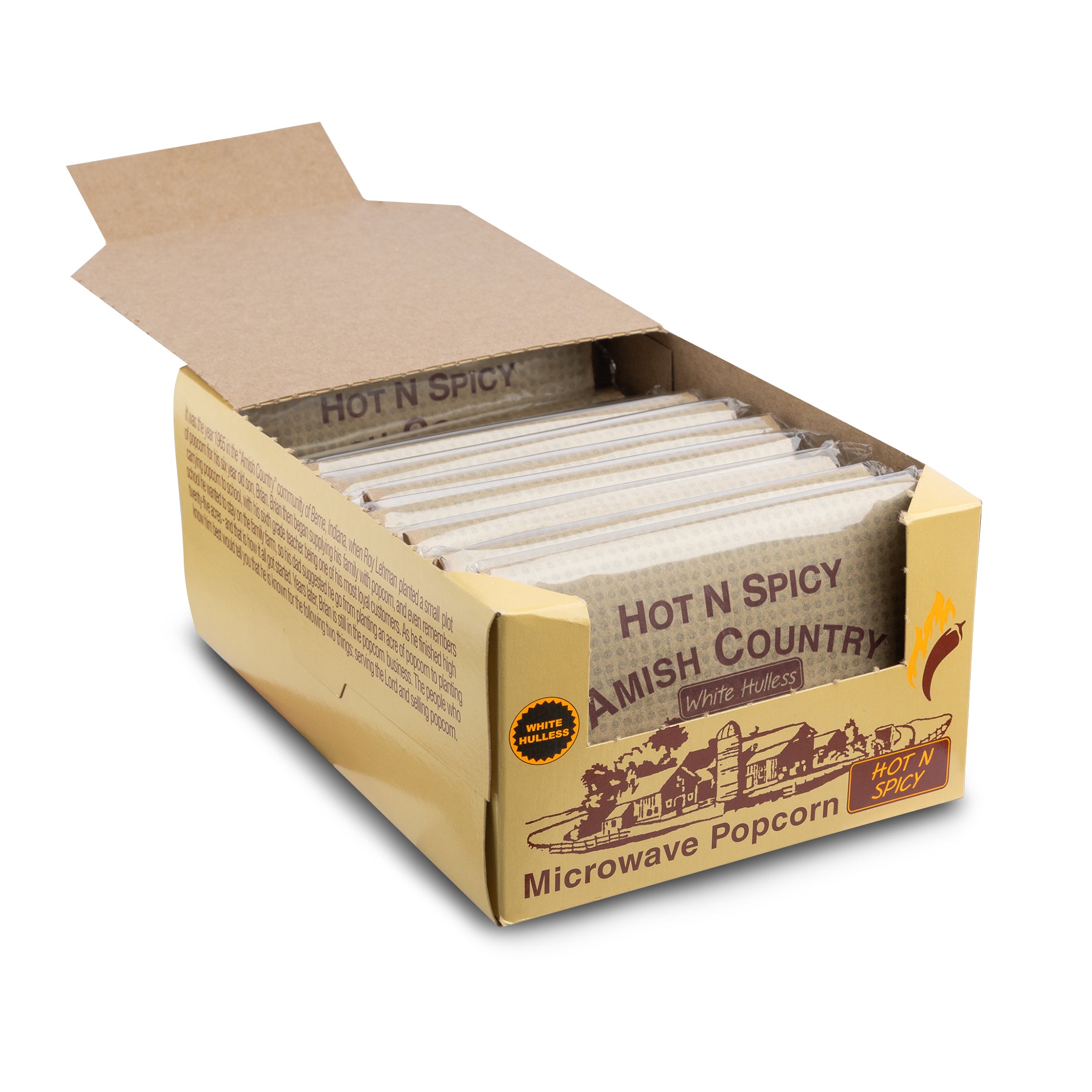 60ct Case Hot n Spicy Microwave Hulless Popcorn (Includes Free Shipping)