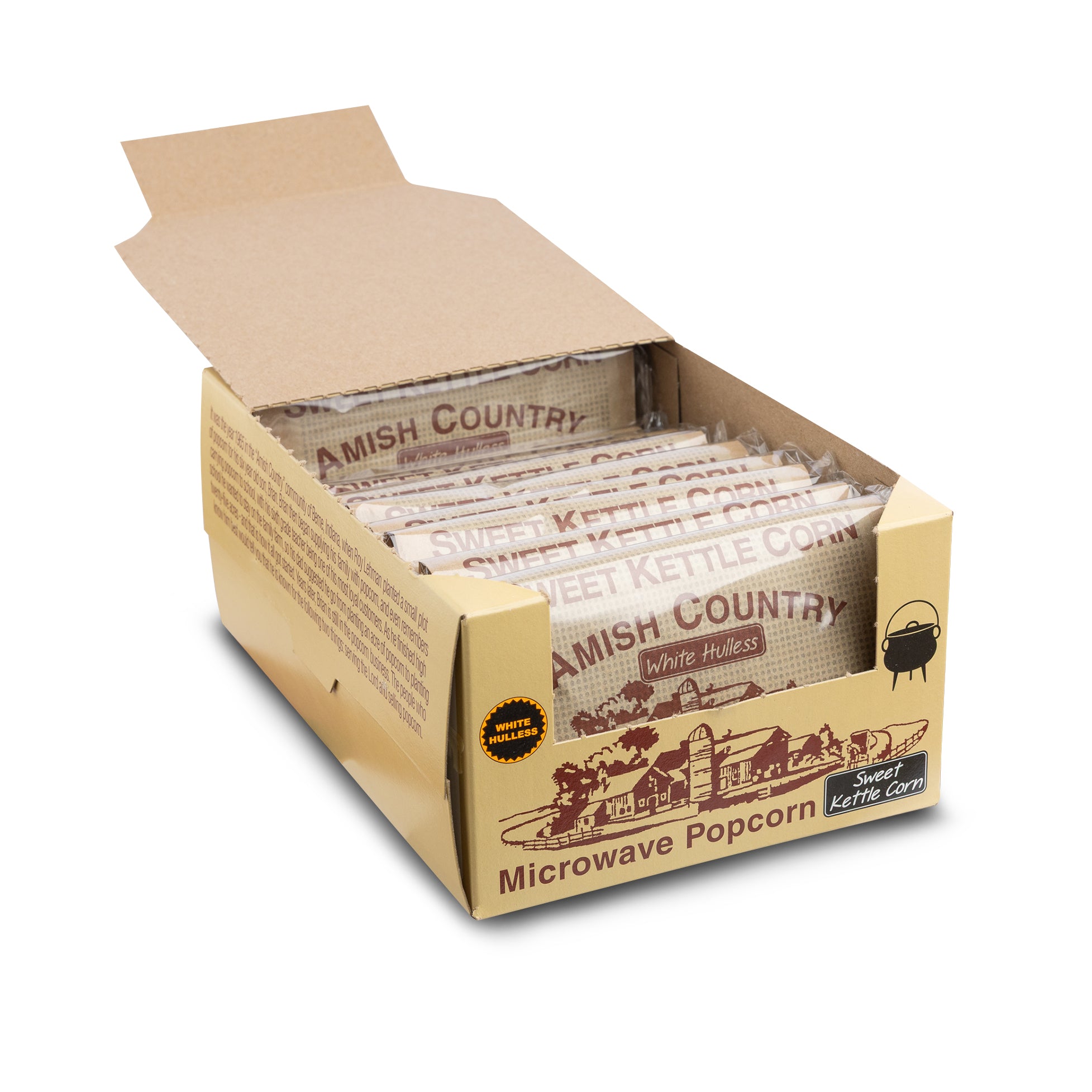 60ct Case Sweet Kettle Corn Microwave Hulless Popcorn (includes Free Shipping)