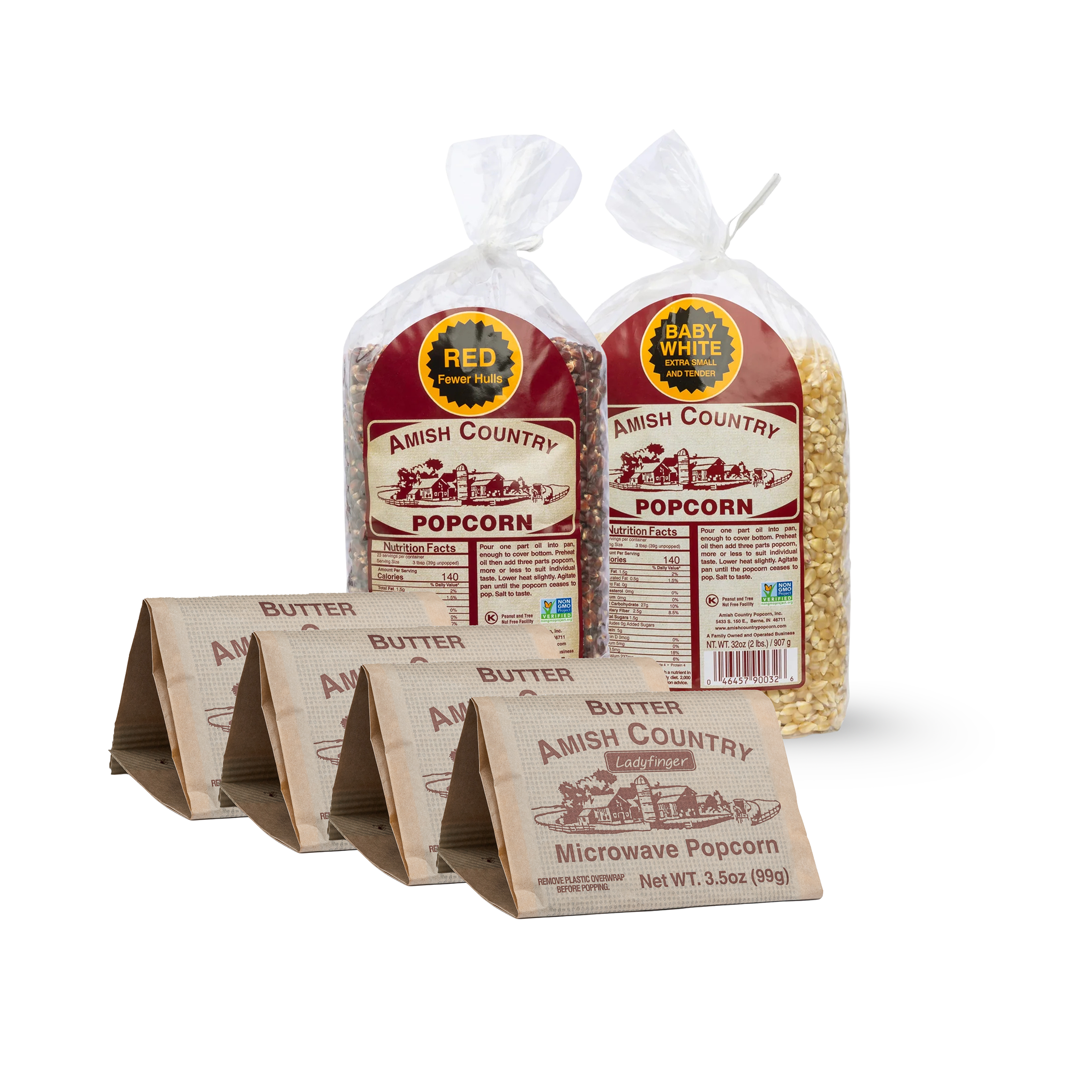 Two 2 lb Bags of Popcorn and Four Bags of Microwave Popcorn