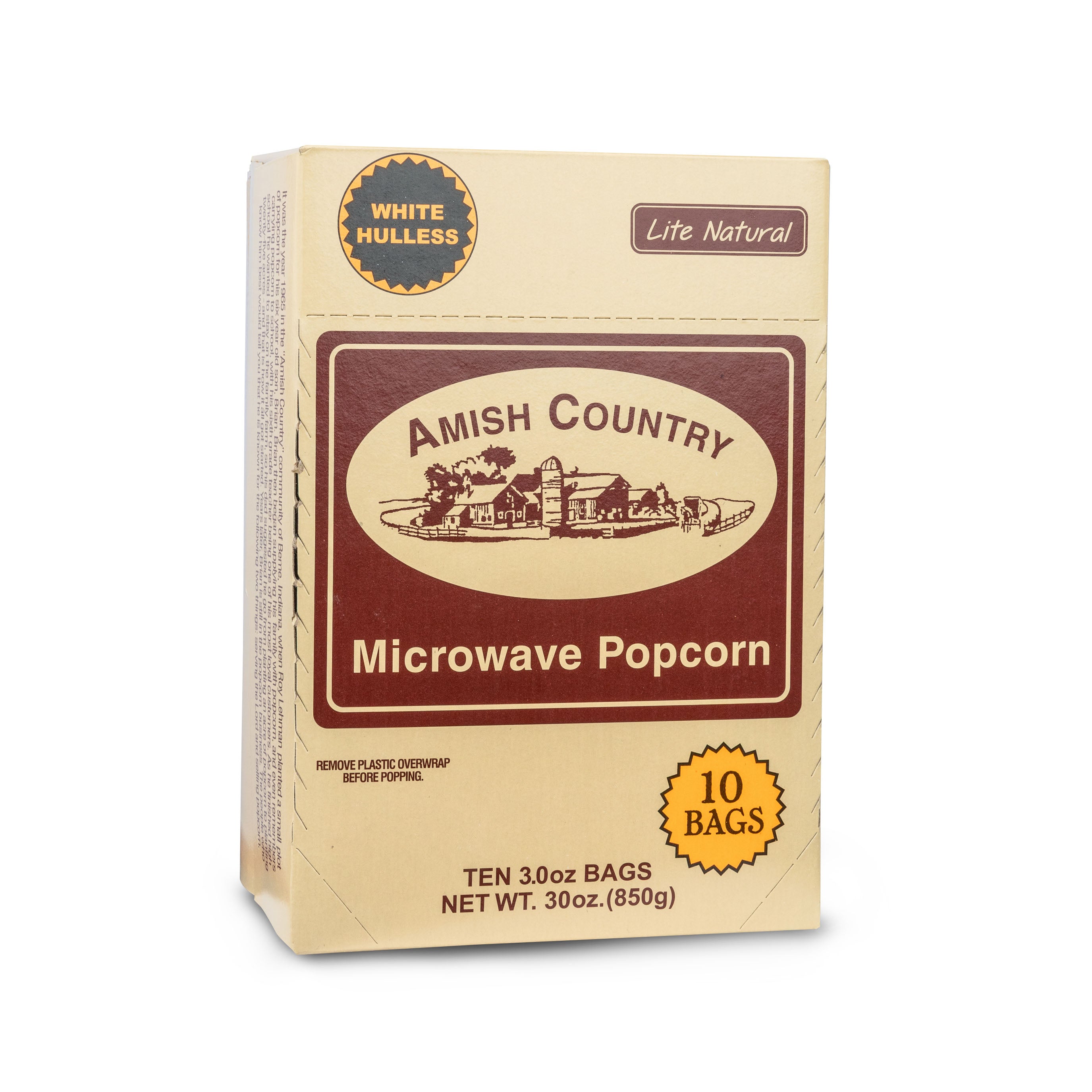 60ct Case Lite Natural Microwave Hulless Popcorn (Includes Free Shipping)