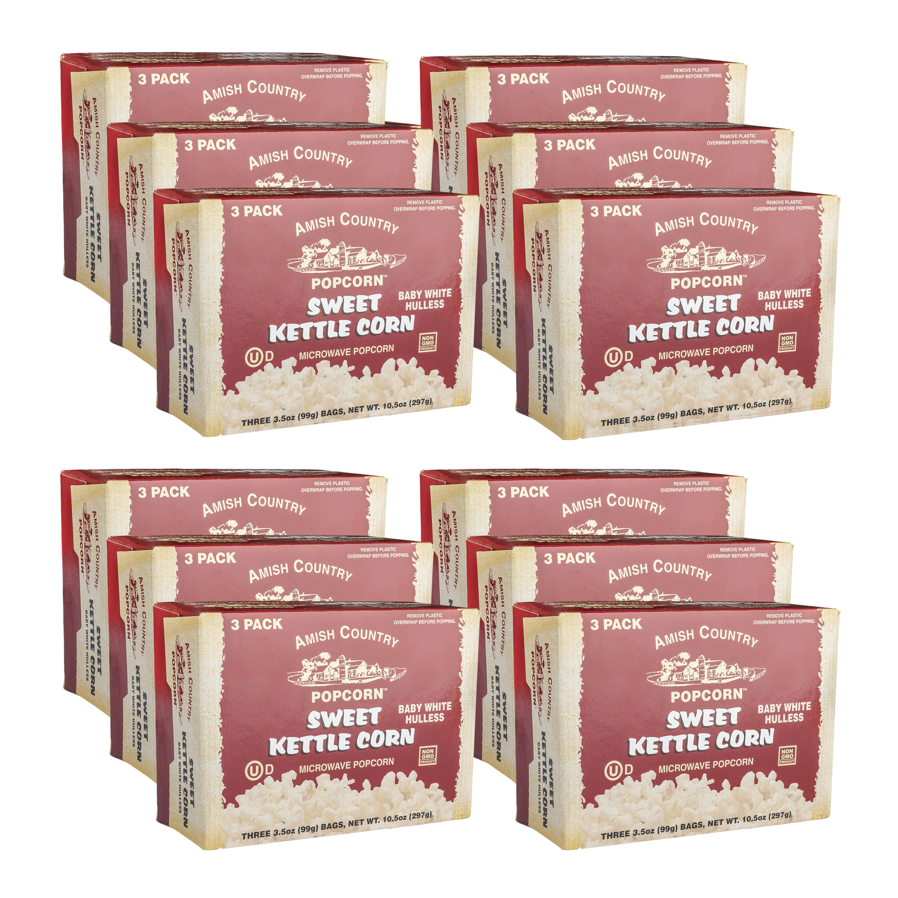 36ct Case of Sweet Kettle Corn Microwave Hulless Popcorn (Includes Free Shipping)