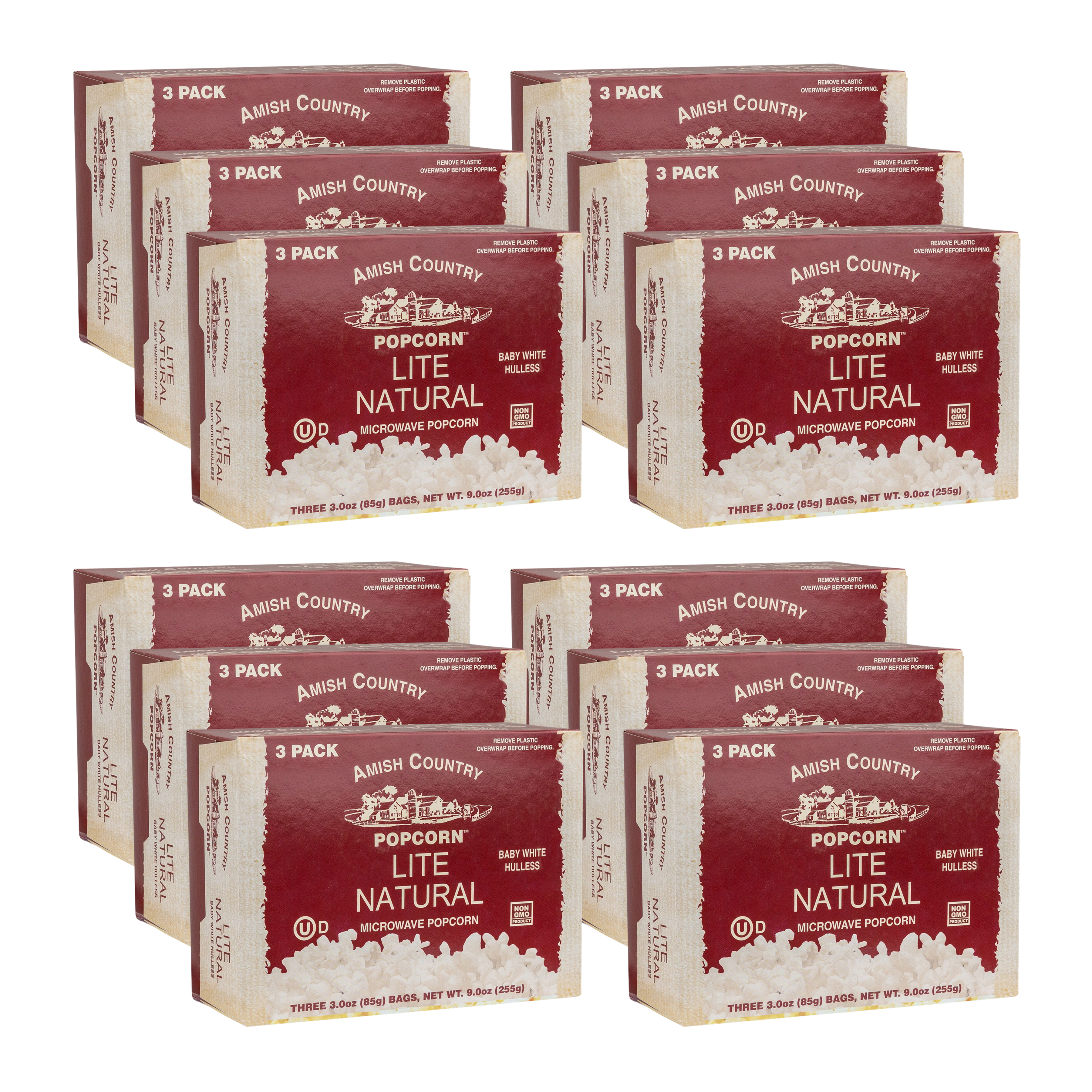 36ct Case of Lite Natural Microwave Hulless Popcorn (Includes Free Shipping)