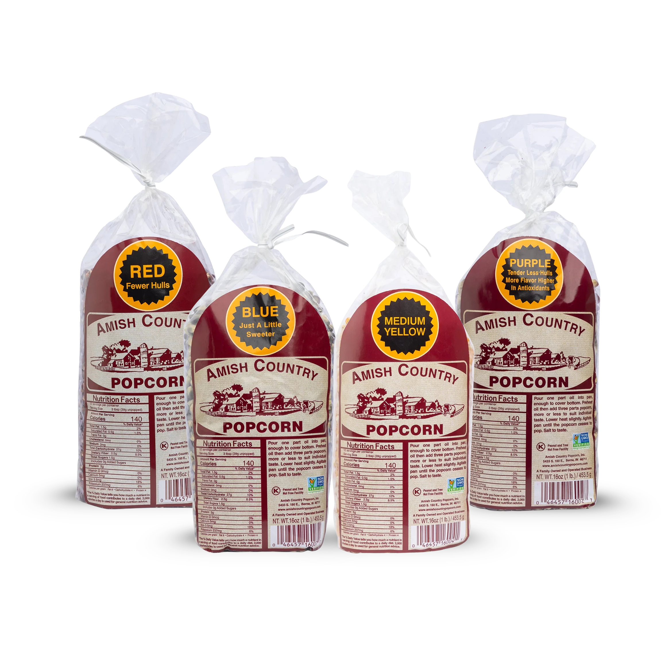 Four 1 lb. Bags of Popcorn