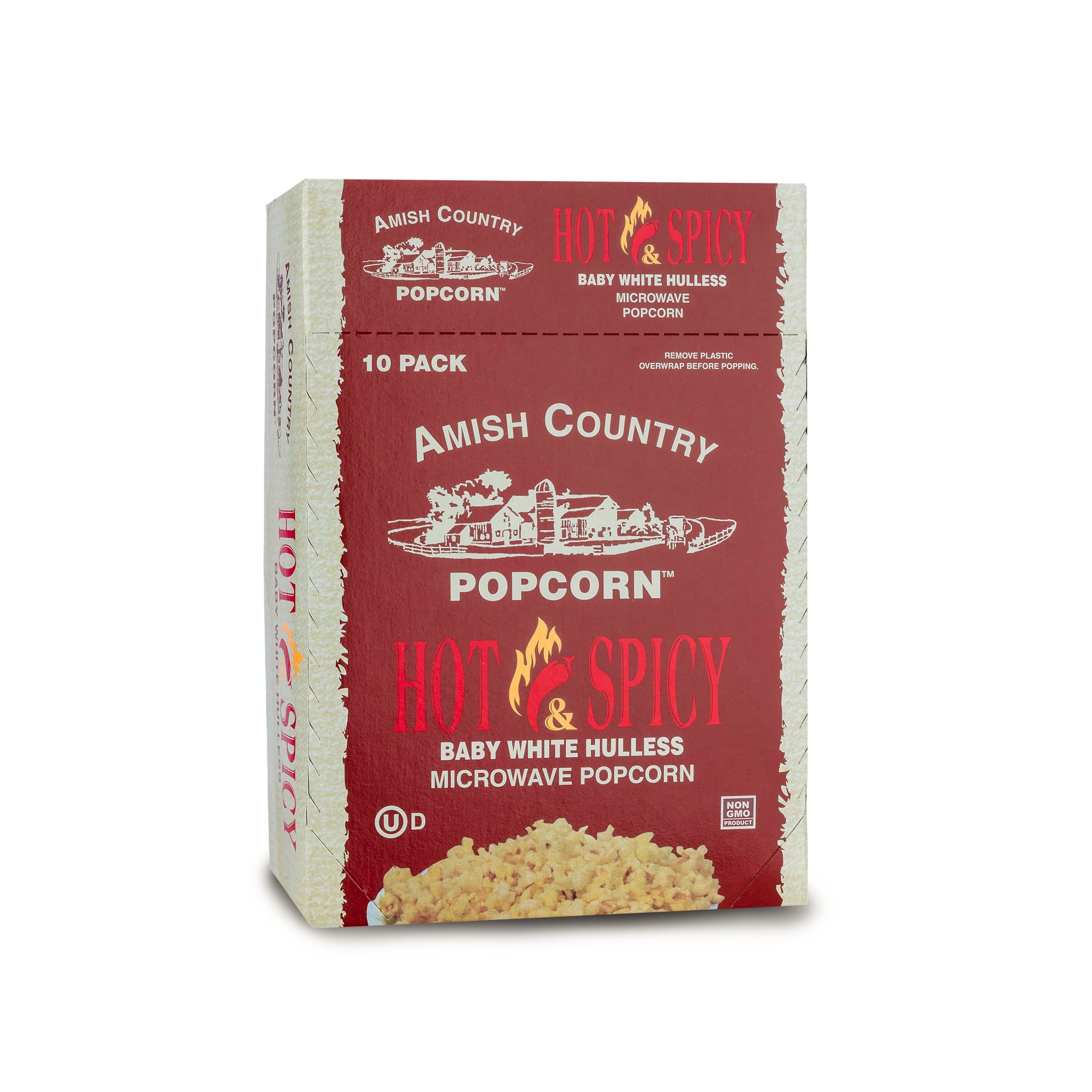 60ct Case Hot n Spicy Microwave Hulless Popcorn (Includes Free Shipping)