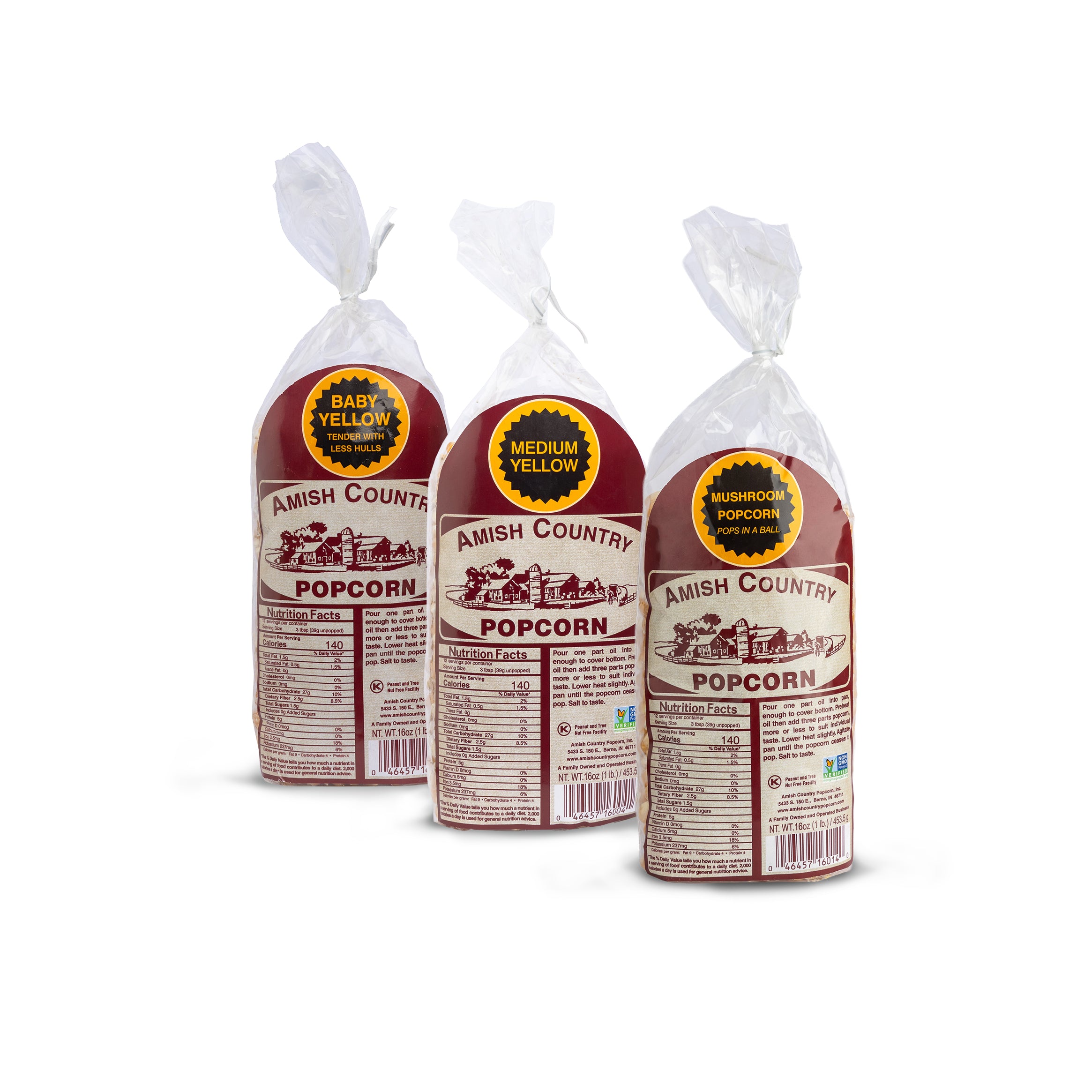 Three 1 lb. Bags of Popcorn