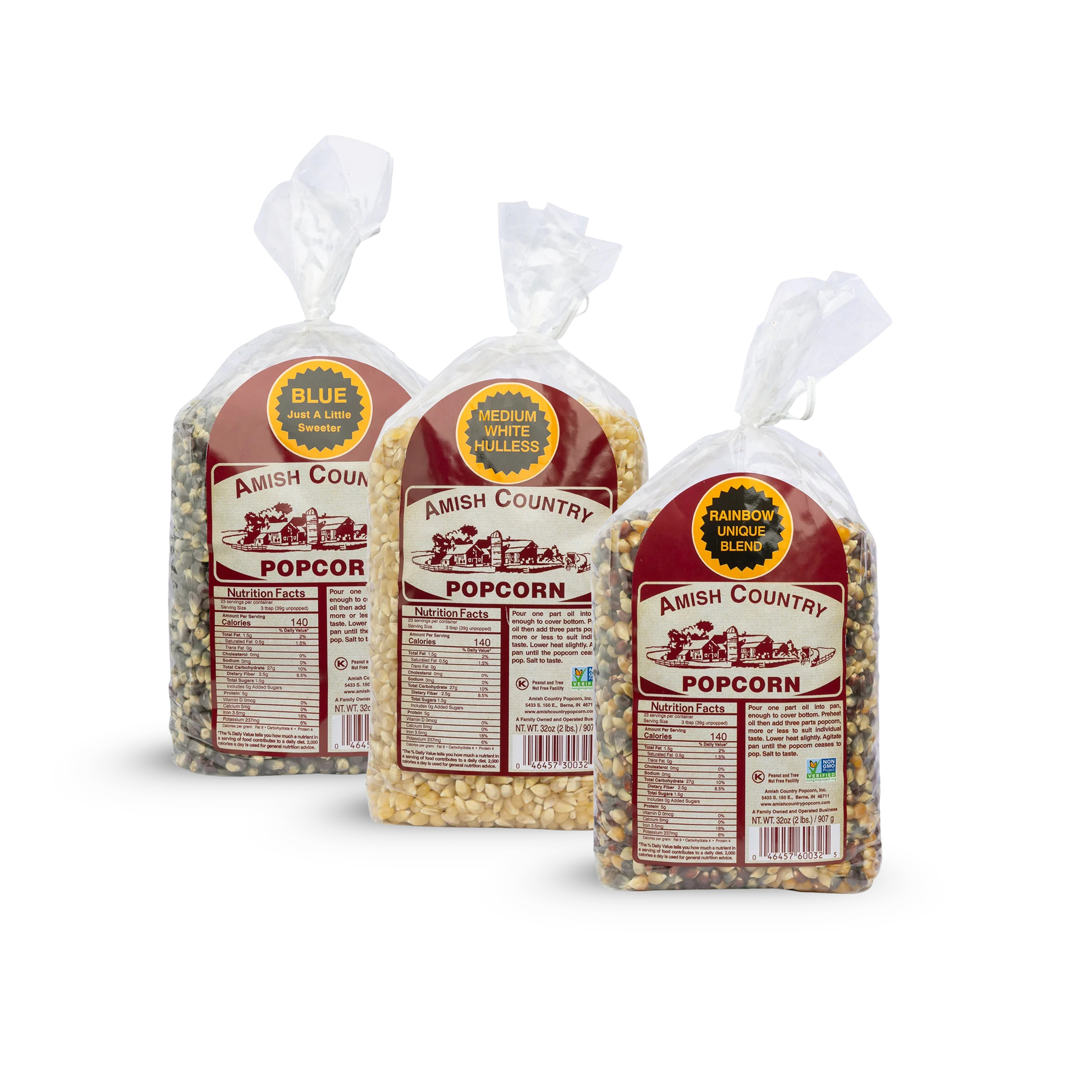 Three 2 lb. Bags of Popcorn