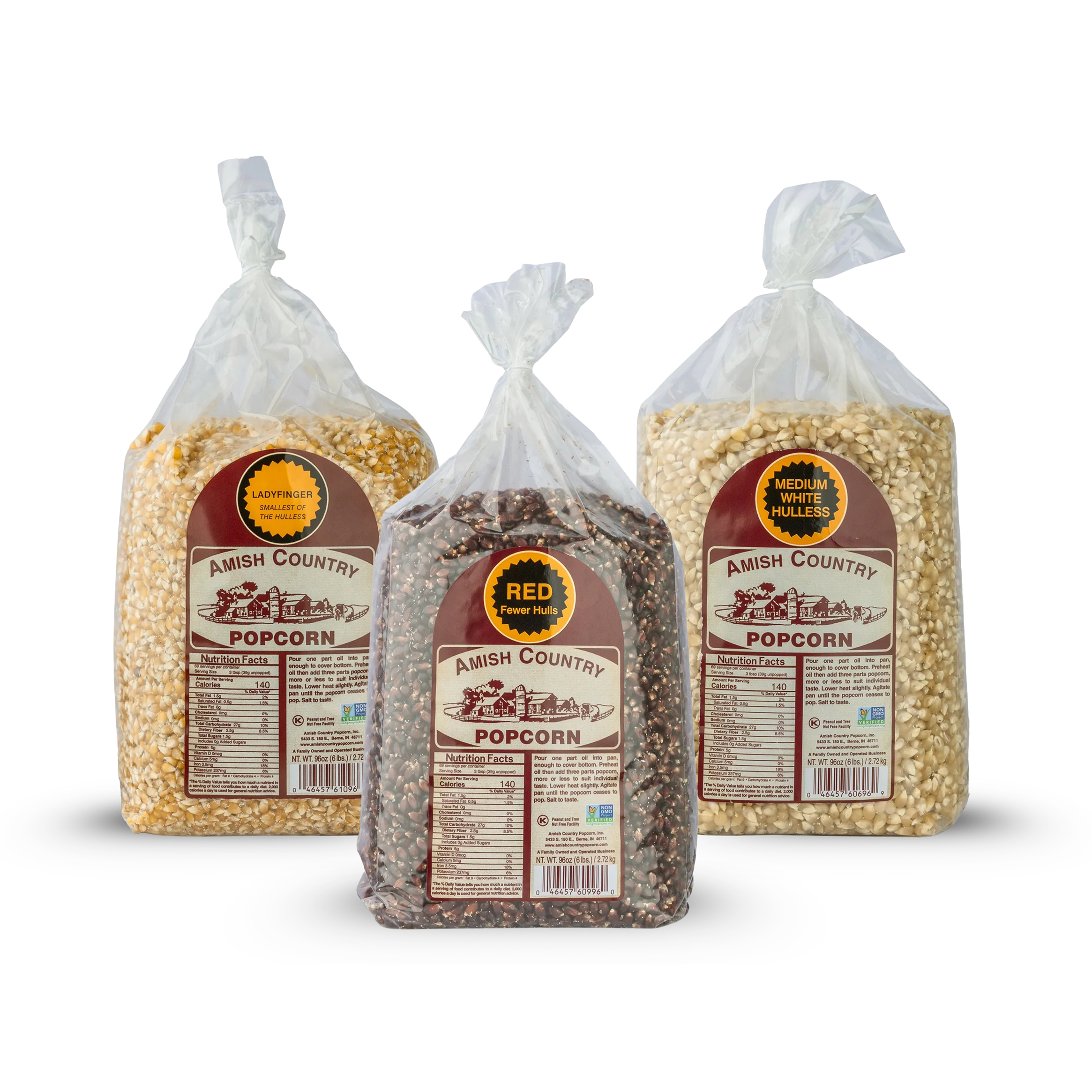 Three 6 lb Bags of Popcorn