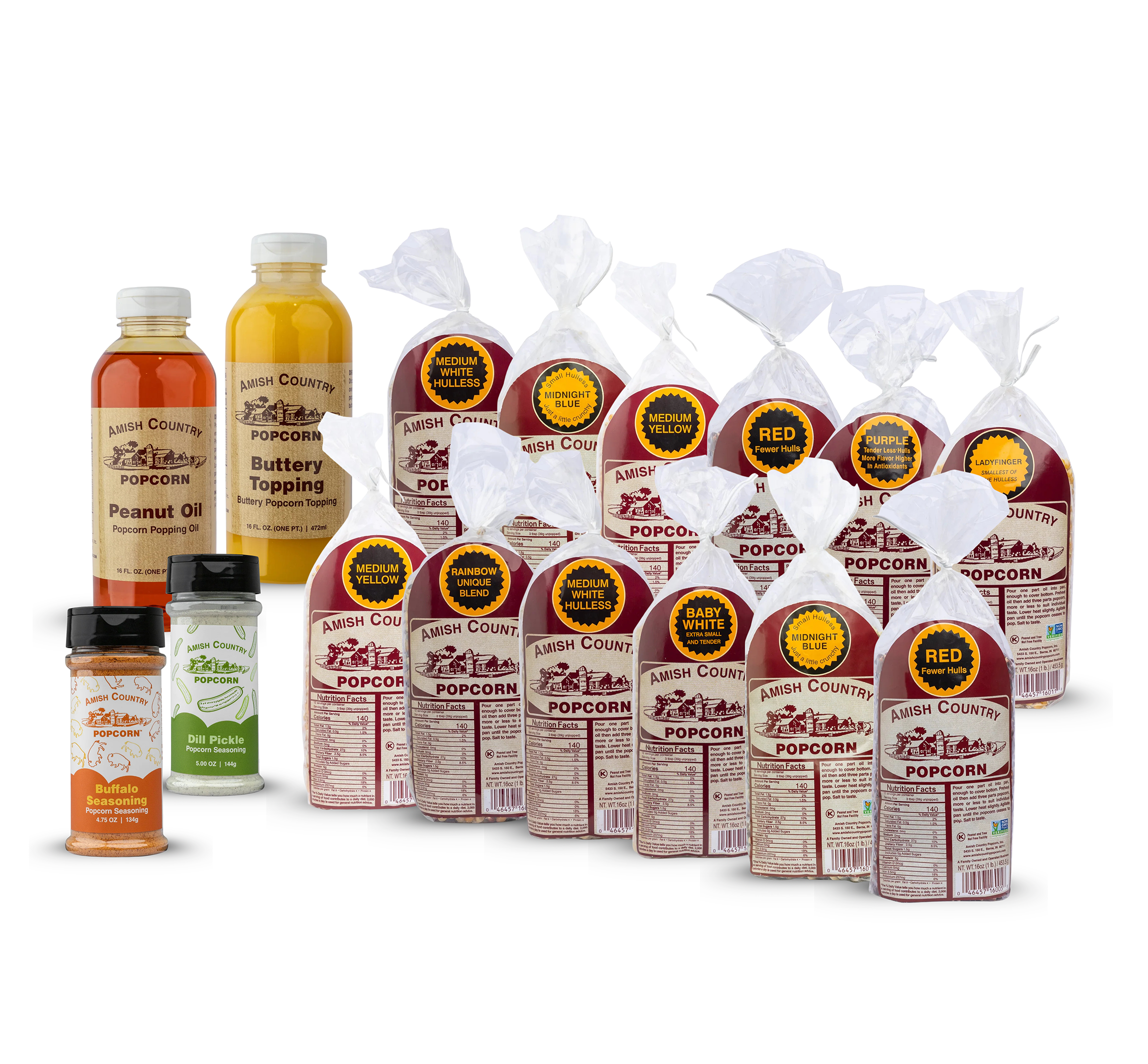 Twelve 1 Pound Bags of Popcorn w/ Salts and Oils