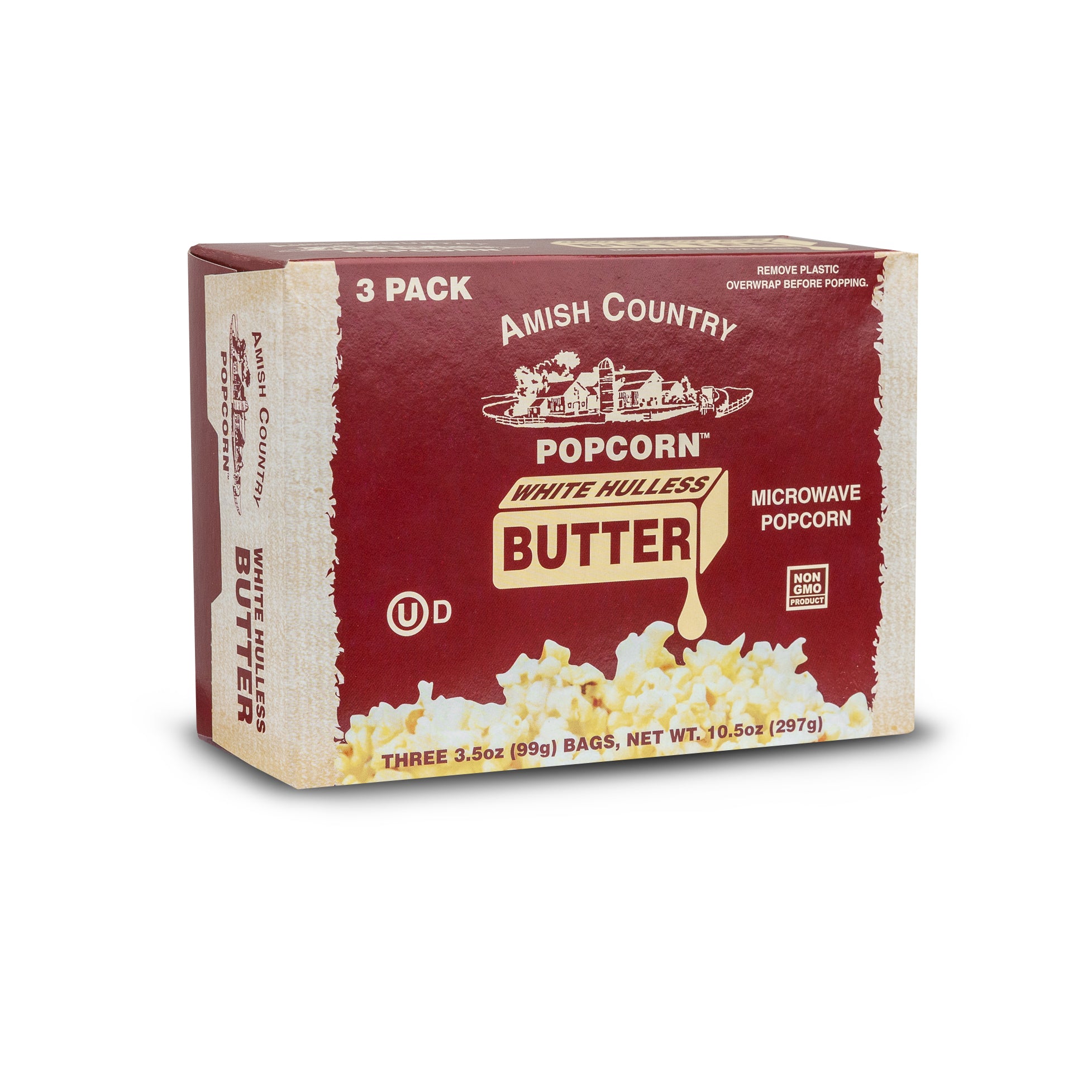 36ct Case of Buttery White Microwave Hulless Popcorn (Includes Free Shipping)
